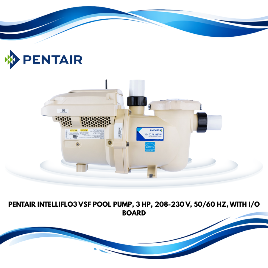 Pentair IntelliFlo3 VSF Pool Pump, 3 HP, 208-230 V, 50/60 HZ, with I/O Board