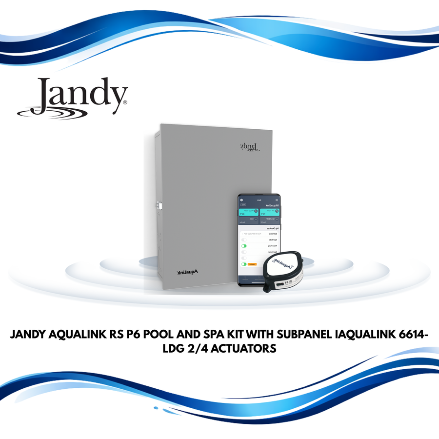 Jandy Aqualink Rs P6 Pool And Spa Kit With Subpanel, Iaqualink, 6614-Ldg, 2/4 Actuators