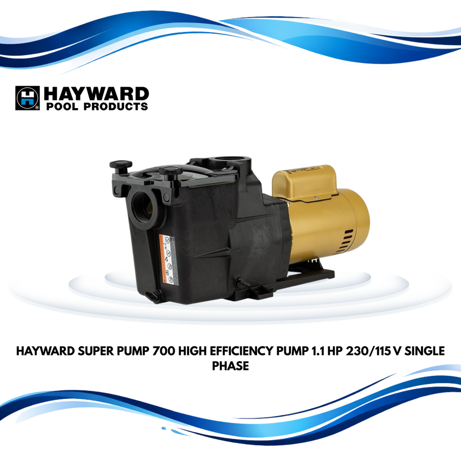 Hayward Super Pump 700 High Efficiency Pump, 1.1 HP, 230/115 V, Single Phase