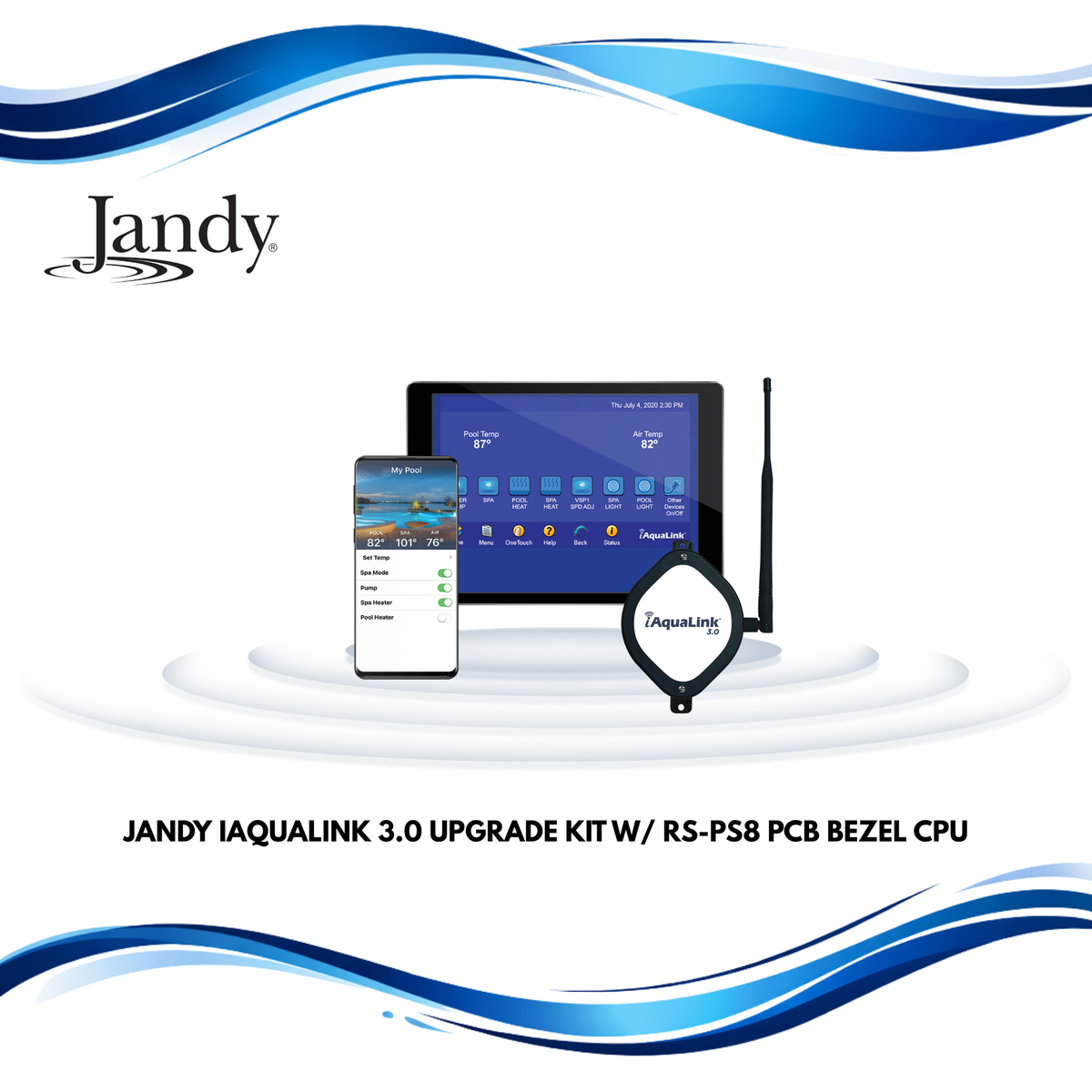 Jandy iAquaLink 3.0 Upgrade Kit with RS-PS8 PCB, Bezel and CPU (iQ30-RS)