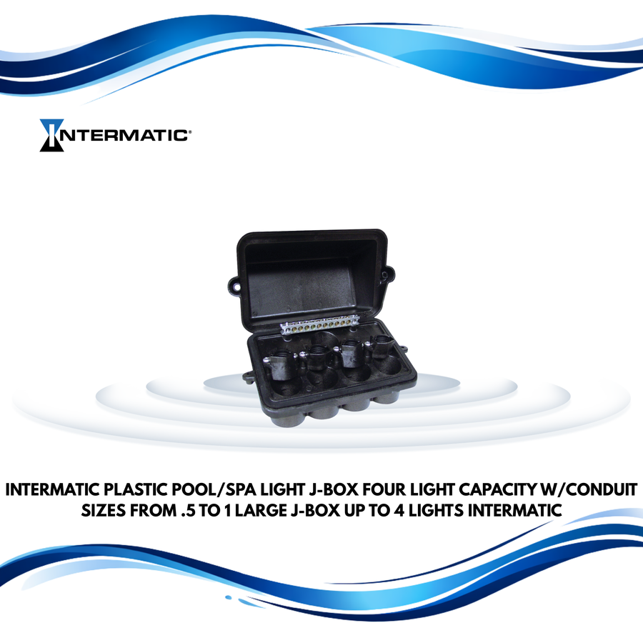 Intermatic Plastic Pool/Spa Light J-Box Four Light Capacity W/Conduit Sizes From .5" To 1" Large J-Box Up To 4 Lights Interma