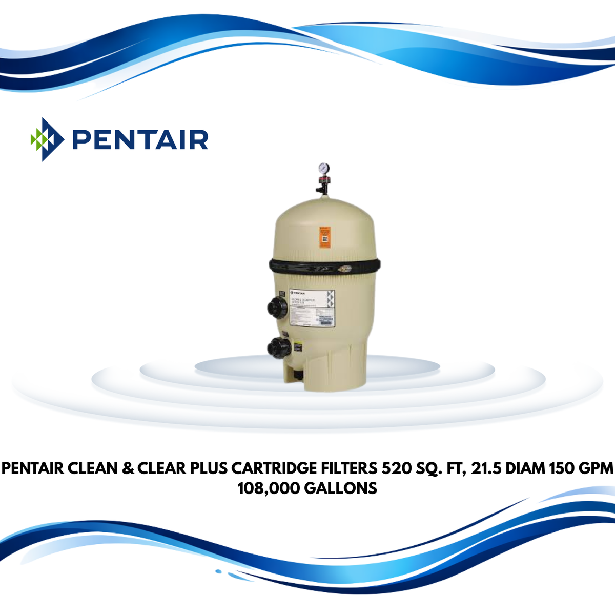 Pentair Clean & Clear Plus Cartridge Filter, 520 sq ft (CCP520)