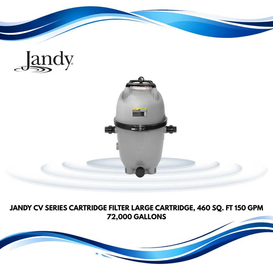 Jandy CV Series Cartridge Filter, Large Cartridge, 460 sq. ft, 150 GPM, 72,000 gallons