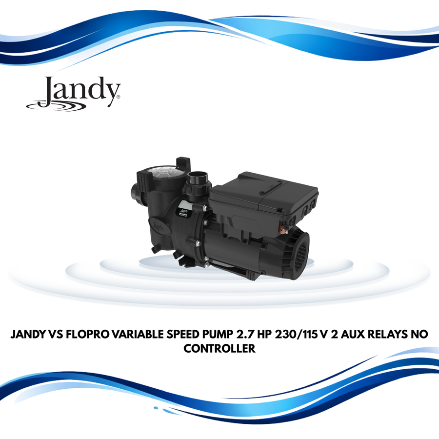 Jandy VS FloPro Variable Speed Pump, 2.7 HP, 230/115 V, 2 AUX Relays, No Controller