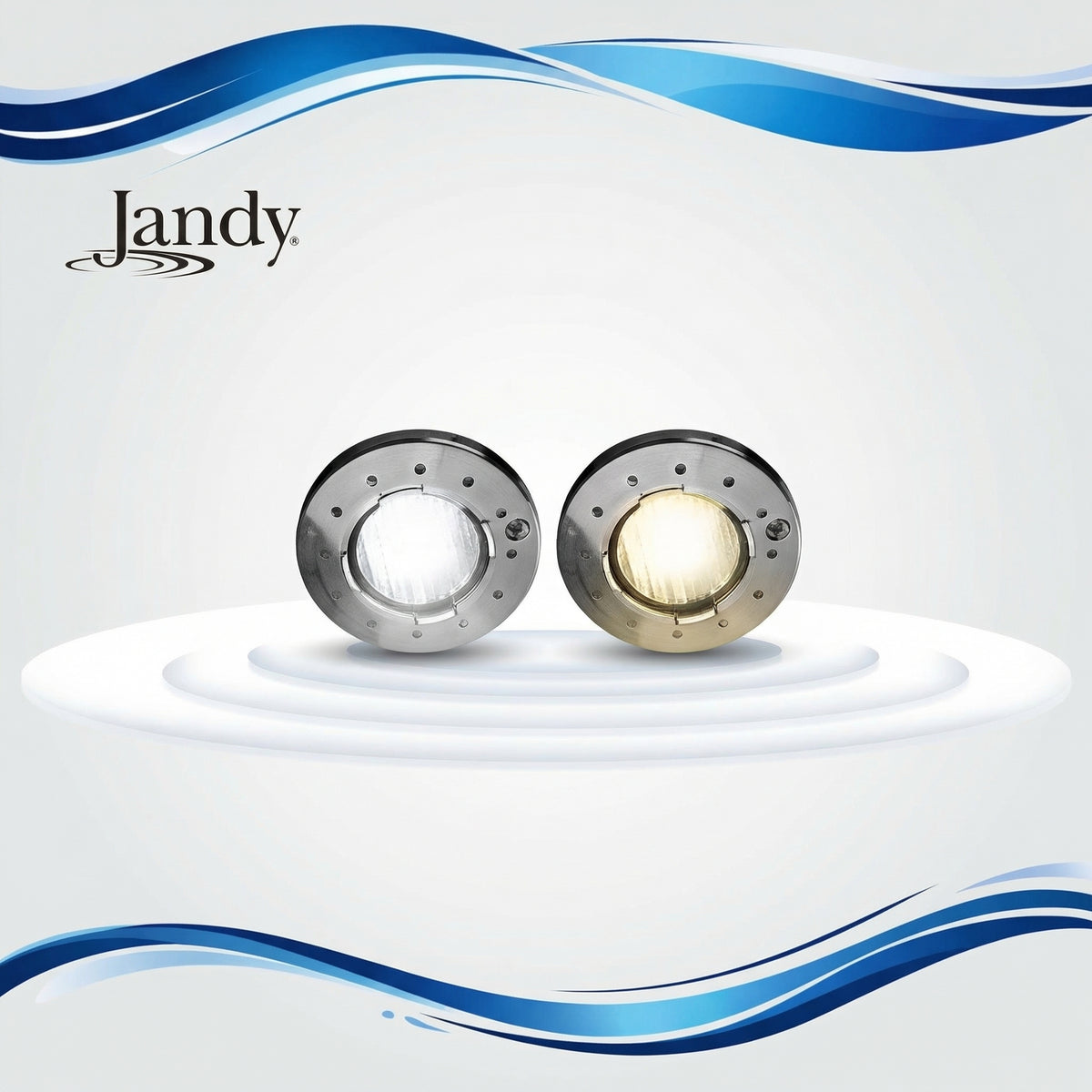 Jandy Large Daylight White LED Pool & Spa Light, 120 V, 65 W, 100' Cord, 0.5 Amp, Stainless Steel Face Ring (view 2)