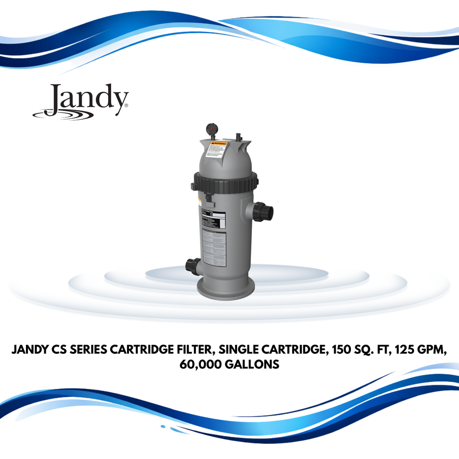 Jandy CS Series Cartridge Filter, Single Cartridge, 150 sq. ft, 125 GPM, 60,000 gallons