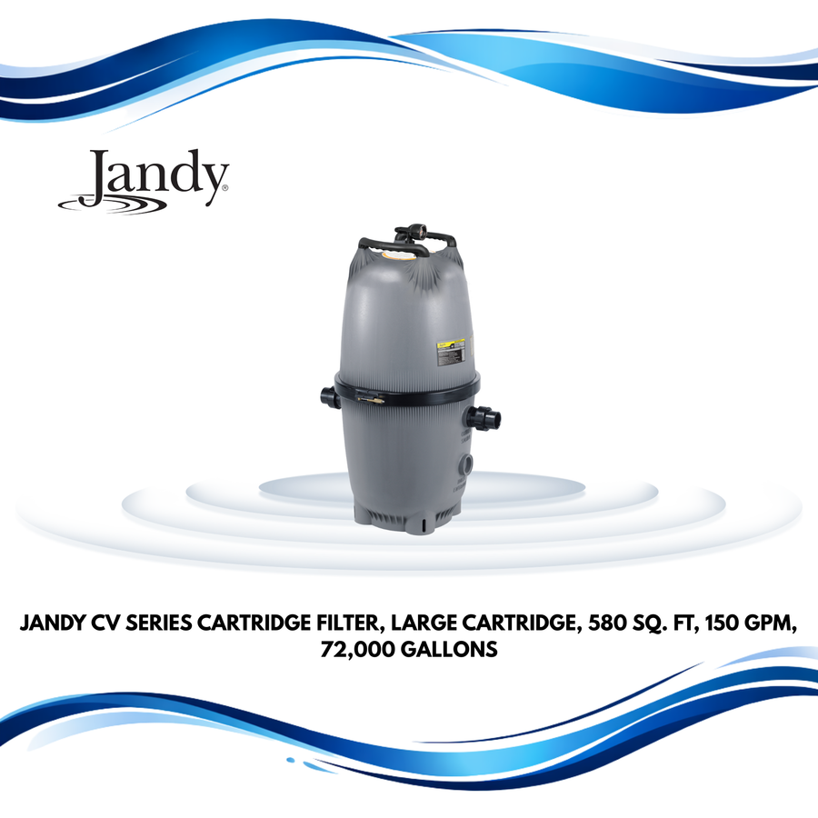 Jandy CV Series Cartridge Filter, Large Cartridge, 580 sq. ft, 150 GPM, 72,000 gallons